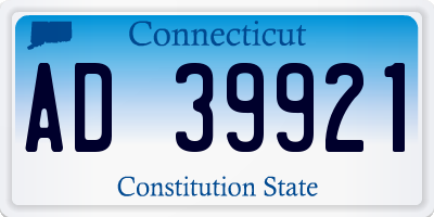 CT license plate AD39921