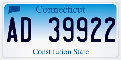 CT license plate AD39922
