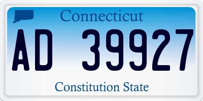 CT license plate AD39927