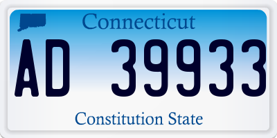 CT license plate AD39933