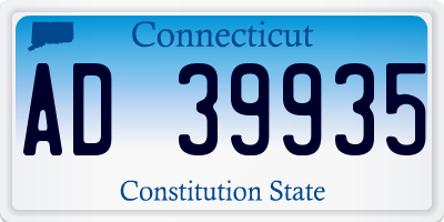 CT license plate AD39935