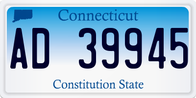 CT license plate AD39945