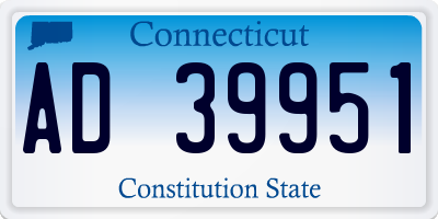 CT license plate AD39951