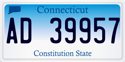 CT license plate AD39957