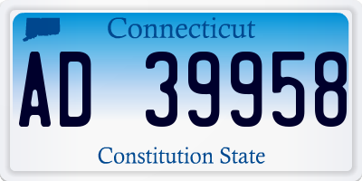 CT license plate AD39958