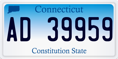 CT license plate AD39959