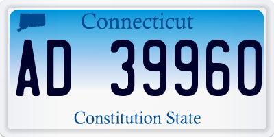 CT license plate AD39960