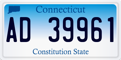 CT license plate AD39961