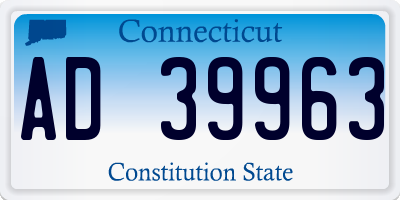 CT license plate AD39963
