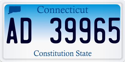 CT license plate AD39965