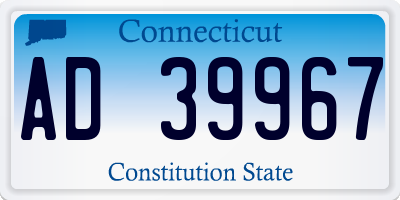 CT license plate AD39967