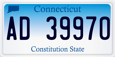 CT license plate AD39970