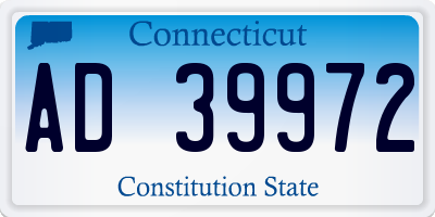 CT license plate AD39972
