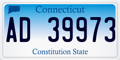 CT license plate AD39973