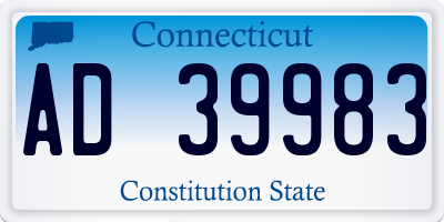 CT license plate AD39983