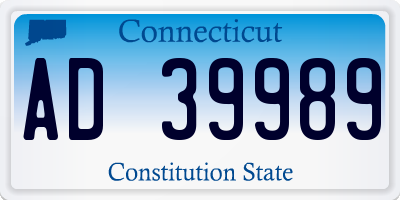 CT license plate AD39989