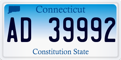 CT license plate AD39992