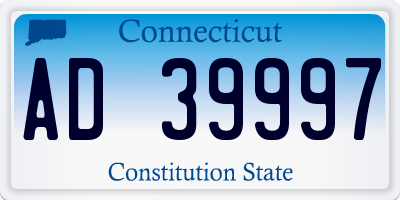CT license plate AD39997