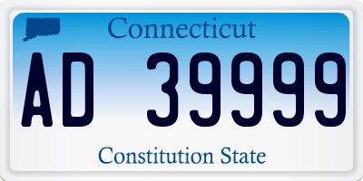 CT license plate AD39999