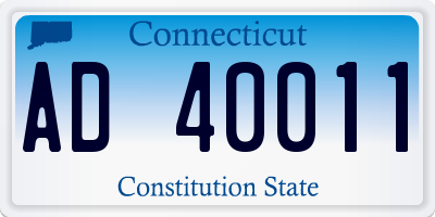 CT license plate AD40011