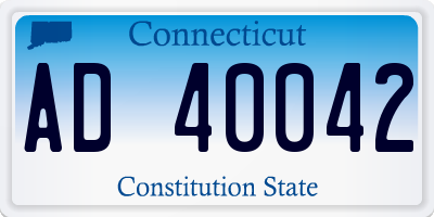 CT license plate AD40042