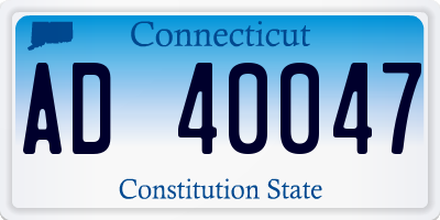 CT license plate AD40047