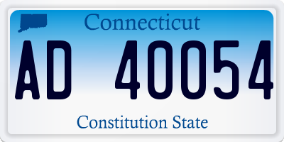 CT license plate AD40054