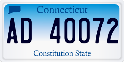 CT license plate AD40072