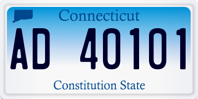 CT license plate AD40101