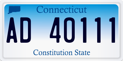 CT license plate AD40111