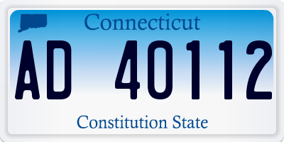 CT license plate AD40112