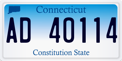 CT license plate AD40114