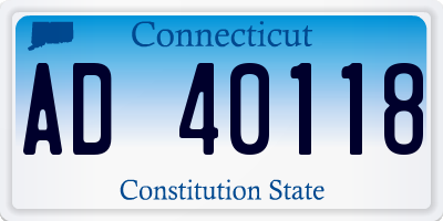 CT license plate AD40118