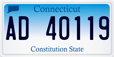 CT license plate AD40119