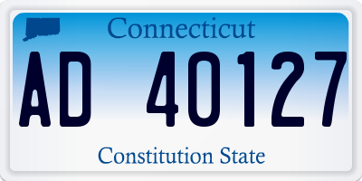CT license plate AD40127