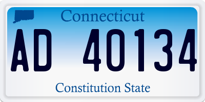 CT license plate AD40134