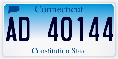 CT license plate AD40144