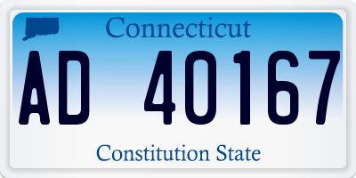 CT license plate AD40167