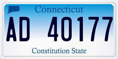 CT license plate AD40177
