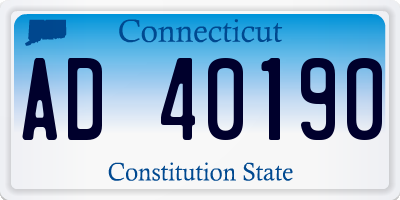 CT license plate AD40190