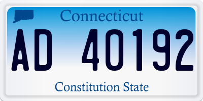 CT license plate AD40192