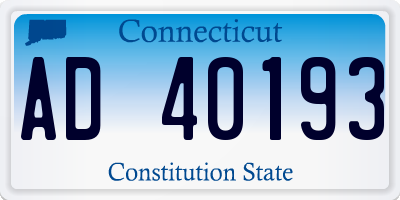 CT license plate AD40193