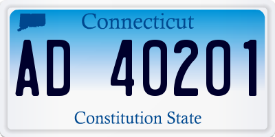 CT license plate AD40201