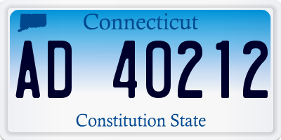 CT license plate AD40212