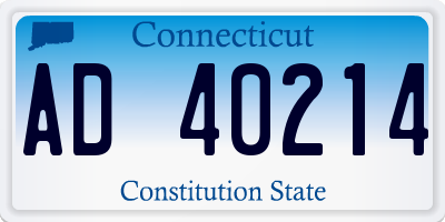CT license plate AD40214