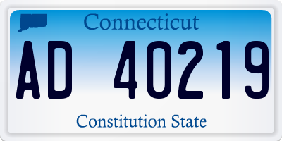 CT license plate AD40219