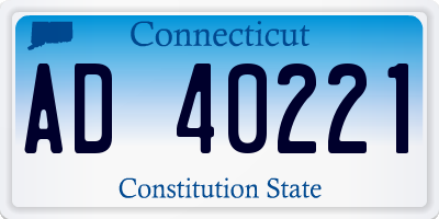 CT license plate AD40221