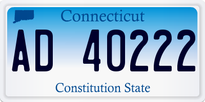CT license plate AD40222