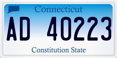 CT license plate AD40223