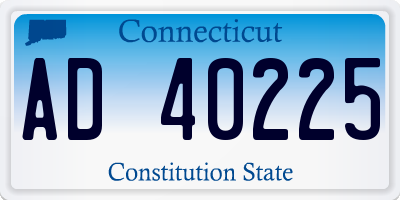 CT license plate AD40225